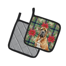 Load image into Gallery viewer, Neapolitan Mastiff Christmas PoinsettIas Pair of Pot Holders