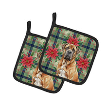Load image into Gallery viewer, Neapolitan Mastiff Christmas PoinsettIas Pair of Pot Holders