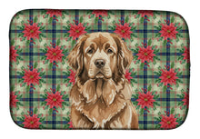Load image into Gallery viewer, Brown Newfoundland Christmas PoinsettIas Dish Drying Mat