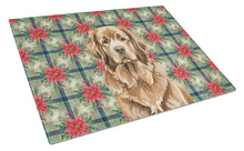 Load image into Gallery viewer, Brown Newfoundland Christmas PoinsettIas Glass Cutting Board