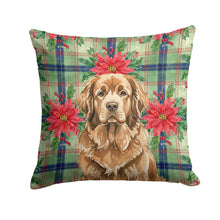 Load image into Gallery viewer, Brown Newfoundland Christmas PoinsettIas Throw Pillow