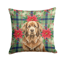 Load image into Gallery viewer, Brown Newfoundland Christmas PoinsettIas Throw Pillow