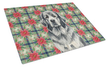 Load image into Gallery viewer, Gray Newfoundland Christmas PoinsettIas Glass Cutting Board