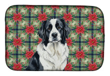 Load image into Gallery viewer, Landseer Newfoundland Christmas PoinsettIas Dish Drying Mat