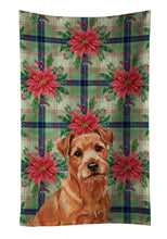 Load image into Gallery viewer, Red Norfolk Terrier Christmas PoinsettIas Kitchen Towel