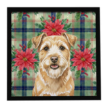 Load image into Gallery viewer, Wheaten Norfolk Terrier Christmas PoinsettIas Framed Metal Print