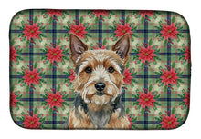 Load image into Gallery viewer, Norwich Terrier Christmas PoinsettIas Dish Drying Mat