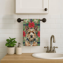 Load image into Gallery viewer, Norwich Terrier Christmas PoinsettIas Kitchen Towel