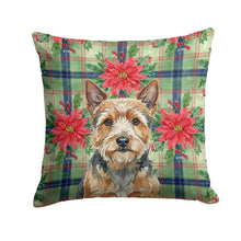 Load image into Gallery viewer, Norwich Terrier Christmas PoinsettIas Throw Pillow