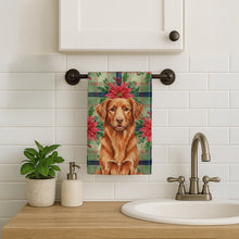 Load image into Gallery viewer, Copper Nova Scotia Duck Tolling Retriever Christmas PoinsettIas Kitchen Towel