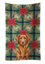 Load image into Gallery viewer, Copper Nova Scotia Duck Tolling Retriever Christmas PoinsettIas Kitchen Towel