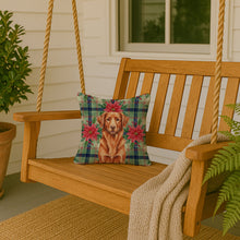Load image into Gallery viewer, Copper Nova Scotia Duck Tolling Retriever Christmas PoinsettIas Throw Pillow