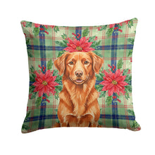 Load image into Gallery viewer, Copper Nova Scotia Duck Tolling Retriever Christmas PoinsettIas Throw Pillow
