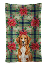 Load image into Gallery viewer, Orange Nova Scotia Duck Tolling Retriever Christmas PoinsettIas Kitchen Towel
