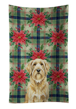 Load image into Gallery viewer, Wheaten and Tan Otterhound Christmas PoinsettIas Kitchen Towel
