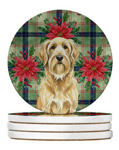 Load image into Gallery viewer, Wheaten and Tan Otterhound Christmas PoinsettIas Large Sandstone Coasters Pack of 4