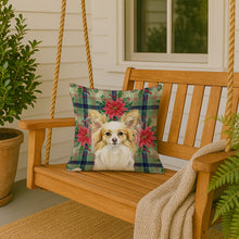 Load image into Gallery viewer, Lemon and White Papillon Christmas PoinsettIas Throw Pillow