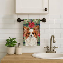 Load image into Gallery viewer, White with Red Papillon Christmas PoinsettIas Kitchen Towel