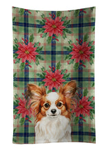 Load image into Gallery viewer, White with Red Papillon Christmas PoinsettIas Kitchen Towel