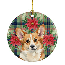 Load image into Gallery viewer, Corgi Christmas PoinsettIas Ceramic Ornament