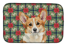 Load image into Gallery viewer, Corgi Christmas PoinsettIas Dish Drying Mat