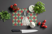 Load image into Gallery viewer, Black and White Pointer Christmas PoinsettIas Glass Cutting Board