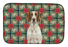 Load image into Gallery viewer, Liver and White Pointer Christmas PoinsettIas Dish Drying Mat
