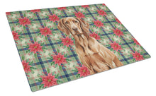 Load image into Gallery viewer, Liver Pointer Christmas PoinsettIas Glass Cutting Board