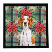 Load image into Gallery viewer, Orange and White Pointer Christmas PoinsettIas Framed Metal Print
