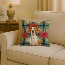 Load image into Gallery viewer, Orange and White Pointer Christmas PoinsettIas Throw Pillow