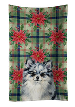 Load image into Gallery viewer, Blue Merle Pomeranian Christmas PoinsettIas Kitchen Towel