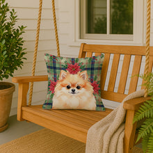 Load image into Gallery viewer, Pomeranian Christmas PoinsettIas Throw Pillow