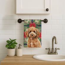 Load image into Gallery viewer, Miniature Apricot Poodle Christmas PoinsettIas Kitchen Towel