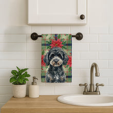 Load image into Gallery viewer, Miniature Black Poodle Christmas PoinsettIas Kitchen Towel