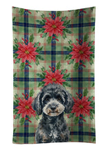 Load image into Gallery viewer, Miniature Black Poodle Christmas PoinsettIas Kitchen Towel