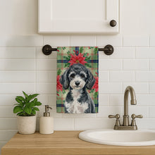 Load image into Gallery viewer, Miniature Parti Poodle Christmas PoinsettIas Kitchen Towel