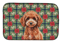 Load image into Gallery viewer, Miniature Red Poodle Christmas PoinsettIas Dish Drying Mat