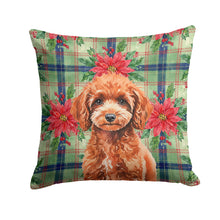 Load image into Gallery viewer, Miniature Red Poodle Christmas PoinsettIas Throw Pillow