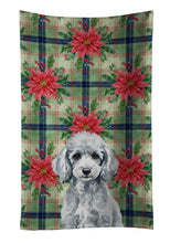 Load image into Gallery viewer, Miniature Silver Poodle Christmas PoinsettIas Kitchen Towel