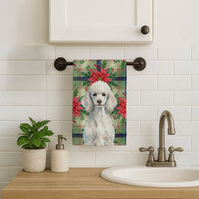Load image into Gallery viewer, Standard White Poodle Christmas PoinsettIas Kitchen Towel