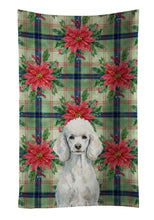 Load image into Gallery viewer, Standard White Poodle Christmas PoinsettIas Kitchen Towel