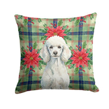 Load image into Gallery viewer, Standard White Poodle Christmas PoinsettIas Throw Pillow