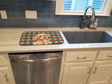 Load image into Gallery viewer, Toy Apricot Poodle Christmas PoinsettIas Dish Drying Mat