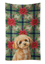 Load image into Gallery viewer, Toy Apricot Poodle Christmas PoinsettIas Kitchen Towel