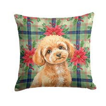 Load image into Gallery viewer, Toy Apricot Poodle Christmas PoinsettIas Throw Pillow
