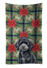 Load image into Gallery viewer, Toy Black Poodle Christmas PoinsettIas Kitchen Towel