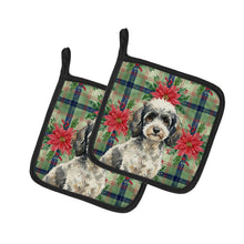 Load image into Gallery viewer, Toy Parti Poodle Christmas PoinsettIas Pair of Pot Holders