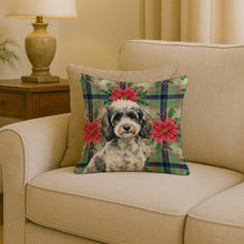 Load image into Gallery viewer, Toy Parti Poodle Christmas PoinsettIas Throw Pillow