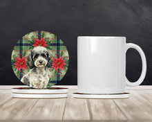 Load image into Gallery viewer, Toy Parti Poodle Christmas PoinsettIas Large Sandstone Coasters Pack of 4