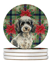 Load image into Gallery viewer, Toy Parti Poodle Christmas PoinsettIas Large Sandstone Coasters Pack of 4